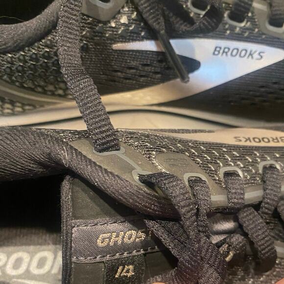 Brooks "Ghost 14" Women's Running Sneaker, Black/Silver, 7.5, #1203561D057 Wide - Picture 5 of 10